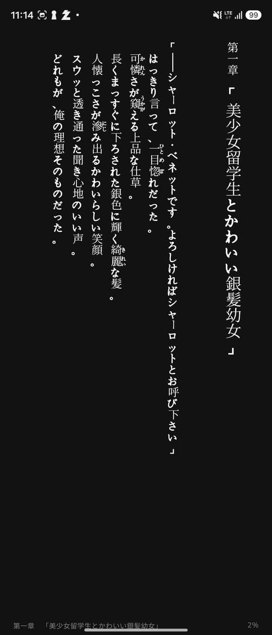 LightLib 세로쓰기 리더 화면